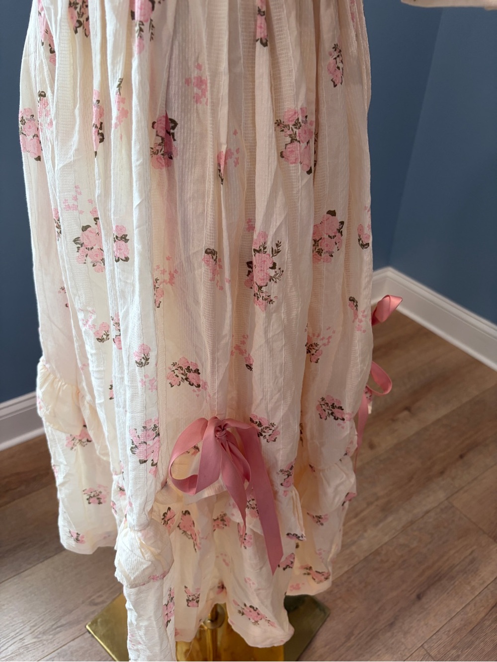 LaceMade Rose’s Smile Corset Dress II Cottagecore Floral Maxi Dress XS - Picture 6 of 11
